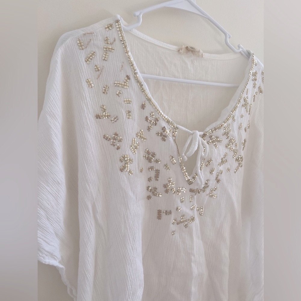 Beaches & Boho Resort Wear Seas the Dream Gorgeous Ivory Coastal Swim Cover OSFM